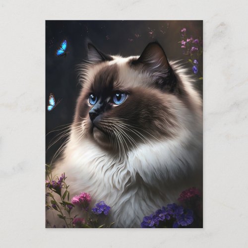 Whimsical Birman Cat Postcard