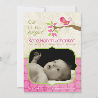 Whimsical Birth Announcement Photo card