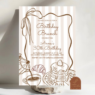 Whimsical Birthday Brunch Coffee invitation
