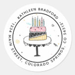 Whimsical Birthday Cake Return Address Label
