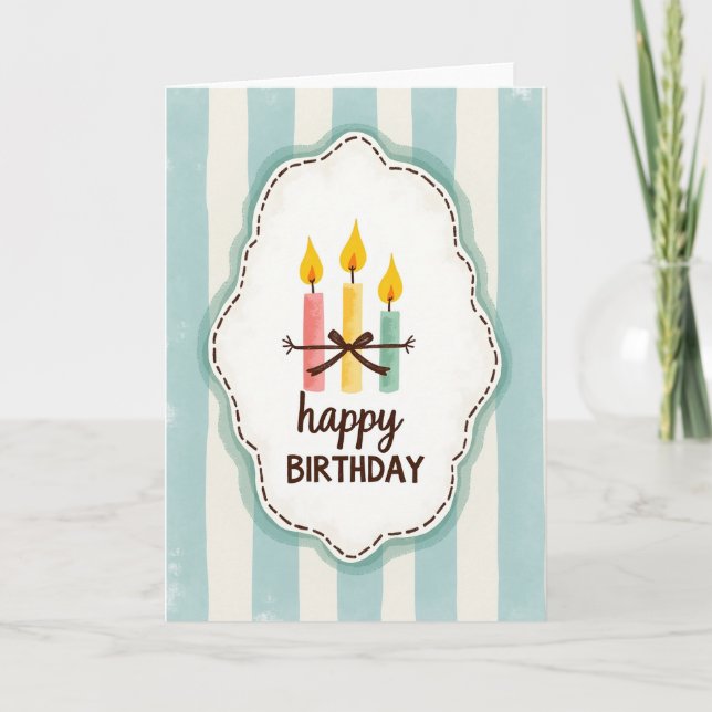 Whimsical Birthday Candles Card (Front)