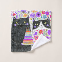 Whimsical Birthday Cats Floral Bouquet