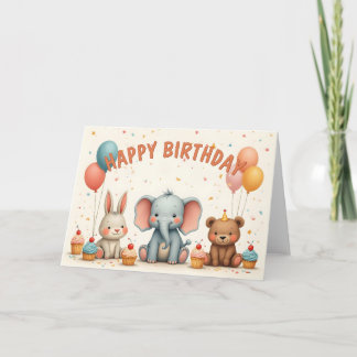 Whimsical Birthday Friends Gather Here Card