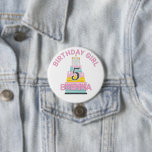 Whimsical Birthday girl child's party  Button<br><div class="desc">Pretty personalized child's birthday party BUTTON</div>