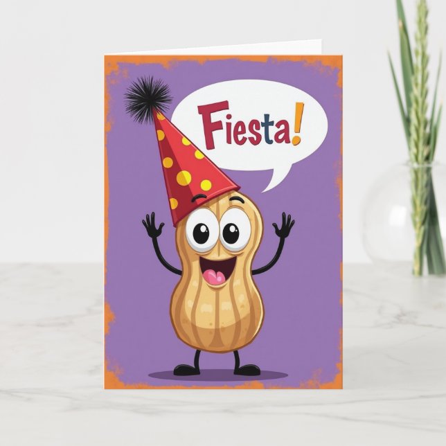 Whimsical Birthday Hat Card (Front)