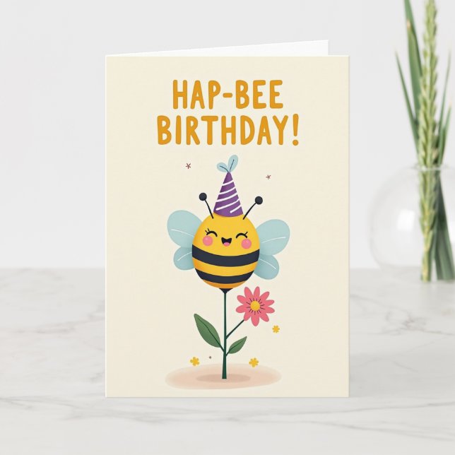 Whimsical Birthday Insect Card (Front)