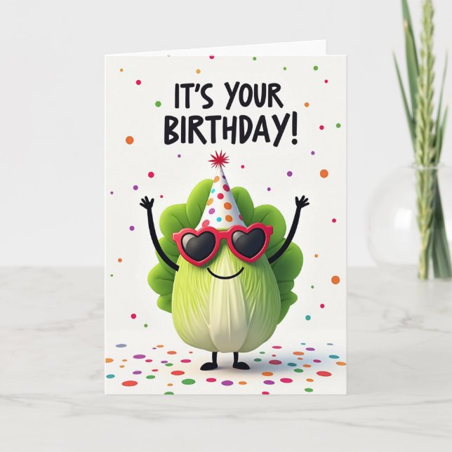 Whimsical Birthday Leafy Card (Front)
