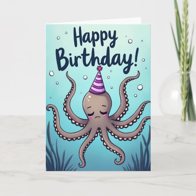 Whimsical Birthday Ocean Card (Front)