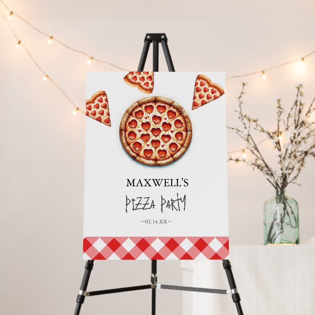 Whimsical Birthday Pizza Party Signs (In Situ (Stand))