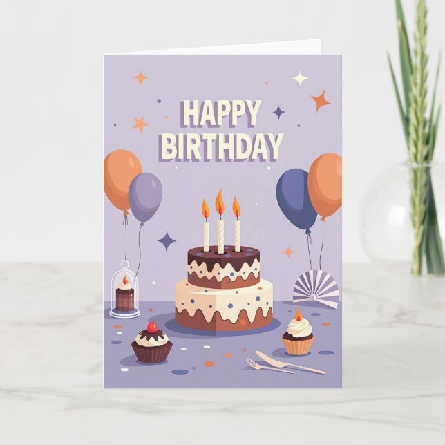 Whimsical Birthday Starry Card (Front)