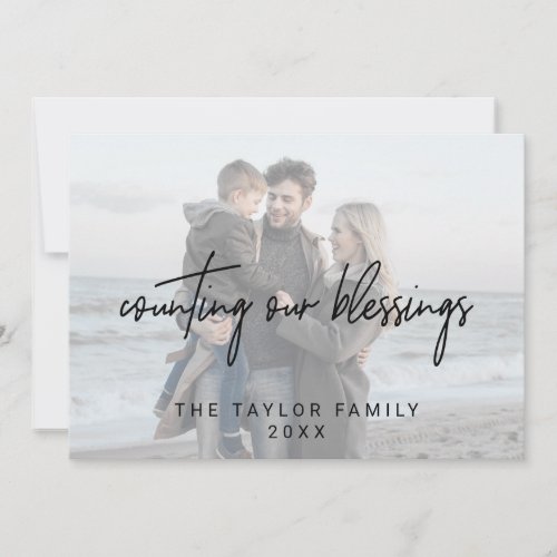 Whimsical Black Blessings 2 Horizontal Photos Holiday Card