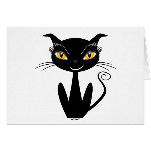 Whimsical Black Cat Cards (Front Horizontal)