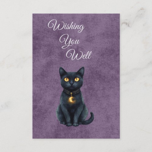 Whimsical Black Cat Gothic Wedding Enclosure Card