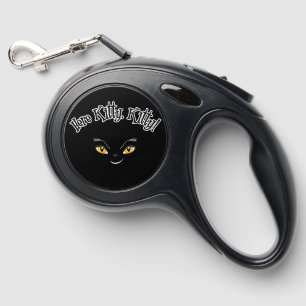 Whimsical Black Cat Here Kitty, Kitty! Retractable Pet Leash