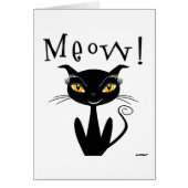 Whimsical Black Cat Meow! (Front)