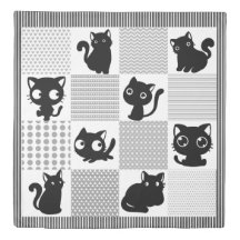Whimsical Black Cat Pattern