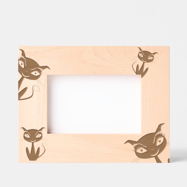 Whimsical Black Cats Engraved Frames (Front)