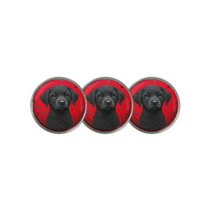 Whimsical Black Dog Golf Ball Marker