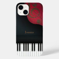 Whimsical Black Grand Piano Personalized