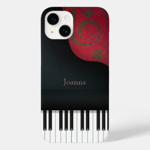 Whimsical Black Grand Piano Personalized Case-Mate iPhone 14 Case
