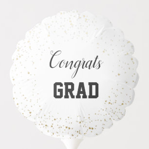Whimsical black script graduation party balloon