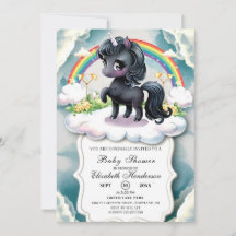 Whimsical Black Unicorn Baby Shower