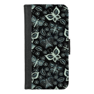 Whimsical Black & White Butterflies iPhone 8/7 Wallet Case