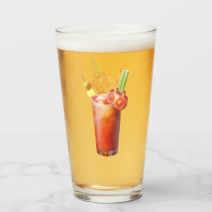 Whimsical Bloody Mary: Surreal Cocktail Art Glass