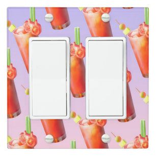 Whimsical Bloody Mary: Surreal Cocktail Art Light Switch Cover