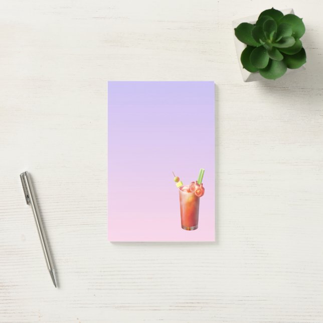 Whimsical Bloody Mary: Surreal Cocktail Art Post-it Notes (Office)