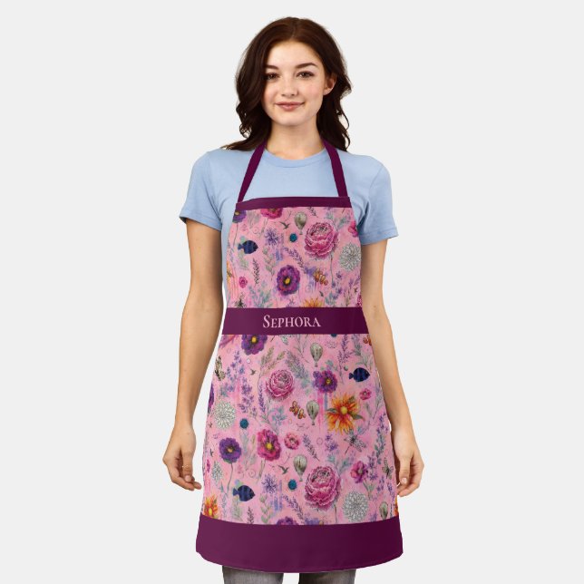 Whimsical Bloom Garden Apron (Worn)