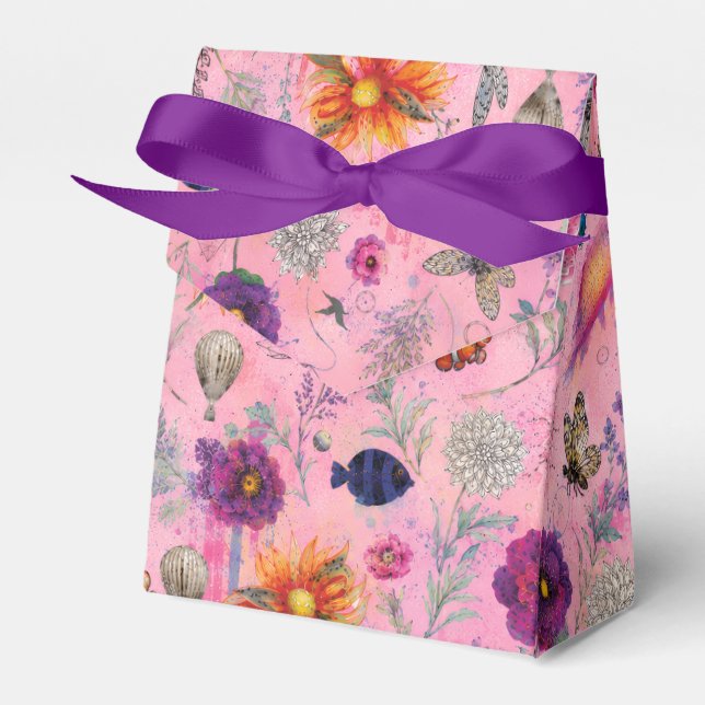 Whimsical Bloom Garden Favor Boxes (Front Side)