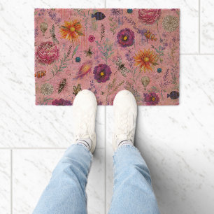 Whimsical Bloom Garden Fiber Doormat