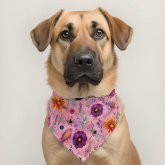 Whimsical Bloom Garden Pet Bandana Collar