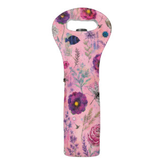 Whimsical Bloom Garden Wine Bag