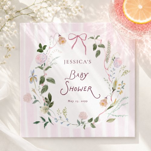 Whimsical Blooming Floral Baby Shower Napkins