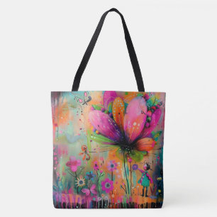 Whimsical Blooms A Burst of Colorful Joy Tote Bag