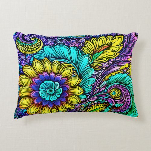 Whimsical Blooms Accent Pillow