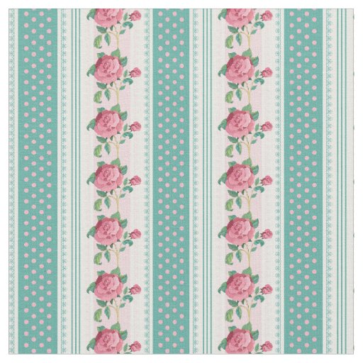 Whimsical Blooms: Floral Stripes and Dots Fabric