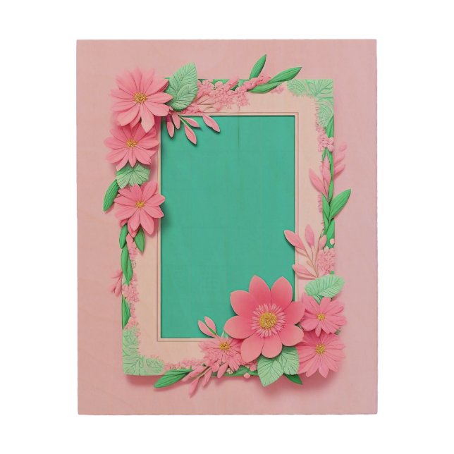 Whimsical Blossom Harmony Wood Wall Art (Front)