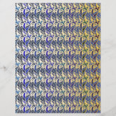 Abstract Gold Peacock Feather Scrapbook Paper