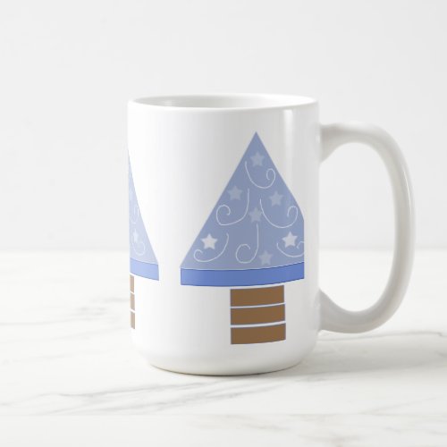 Whimsical Blue Christmas Trees Coffee Mug