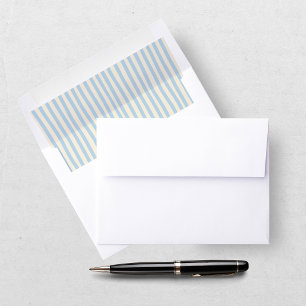 Whimsical Blue Cream Striped Ski Bachelorette Envelope Liner