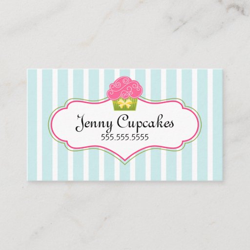 Customizable Whimsical Cupcake Bakery Business Cards
