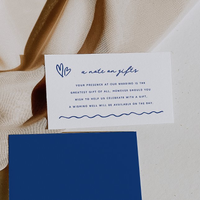 Whimsical Blue Doodle A Note On Gifts Enclosure Card (Creator Uploaded)