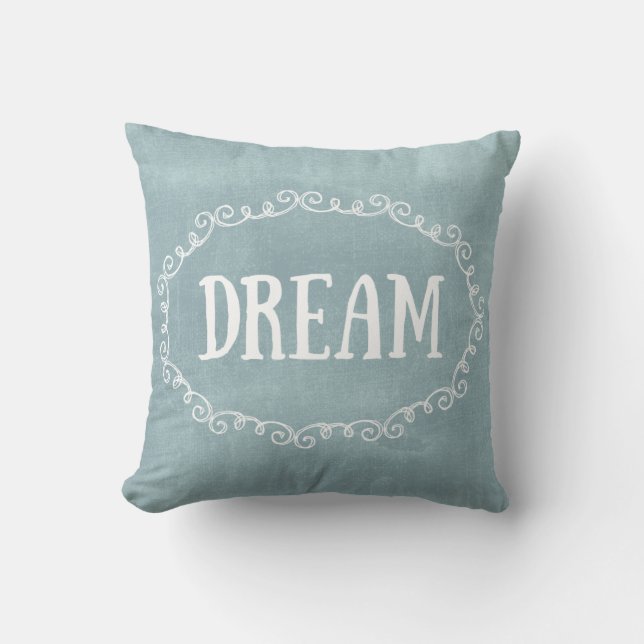 Whimsical Blue Dream Throw Pillow (Front)