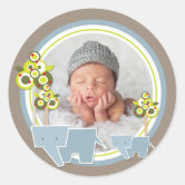 WELCOME BABY BOY CLASSIC ROUND STICKER