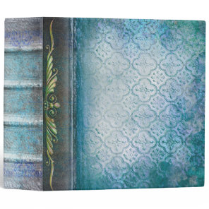 Whimsical Blue Fantasy Ancient Tome 3 Ring Binder