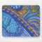 Whimsical Blue Feathers and Lace Mousepad