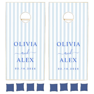 Whimsical Blue French Wedding  Cornhole Set